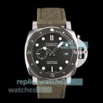 New Swiss Replica VS Panerai Submersible PAM1697 44mm Watch with Military Green Strap 